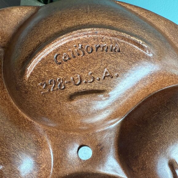 Vintage Divided Serving Tray MCM byCalifornia 328-USA Wooden Look With Handle & - Picture 9 of 14